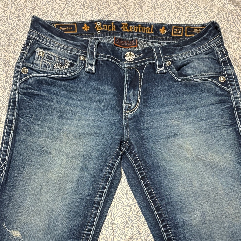 Rock Revival Women's Faded Indigo Boot Cut Jeans